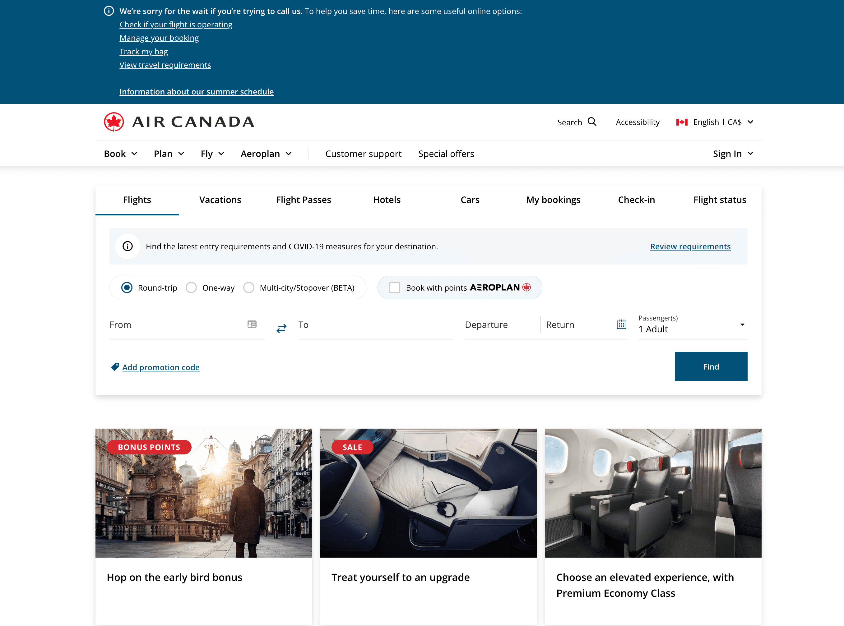 Project AirCanada UI Migration